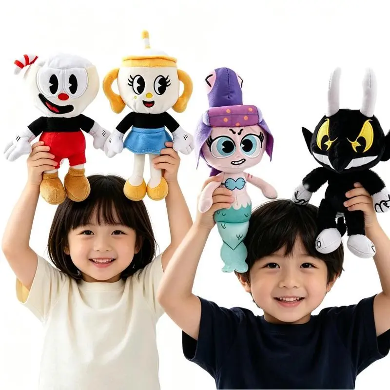 Cuphead Video Game Plush Toys - Classic Style Collectibles Including Mugman, Devil, Legendary Chalice, Unisex Home Decor Figurines for Christmas Gifts (Note: Small Defects May Occur)