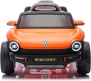 12V Ride On Car for Kids Licensed Volkswagen Beetle Electric Vehicle 4 Wheeler Toddler Battery Powerd Toy Car with Remote Control/LED Headlights/Horn/Music - Orange