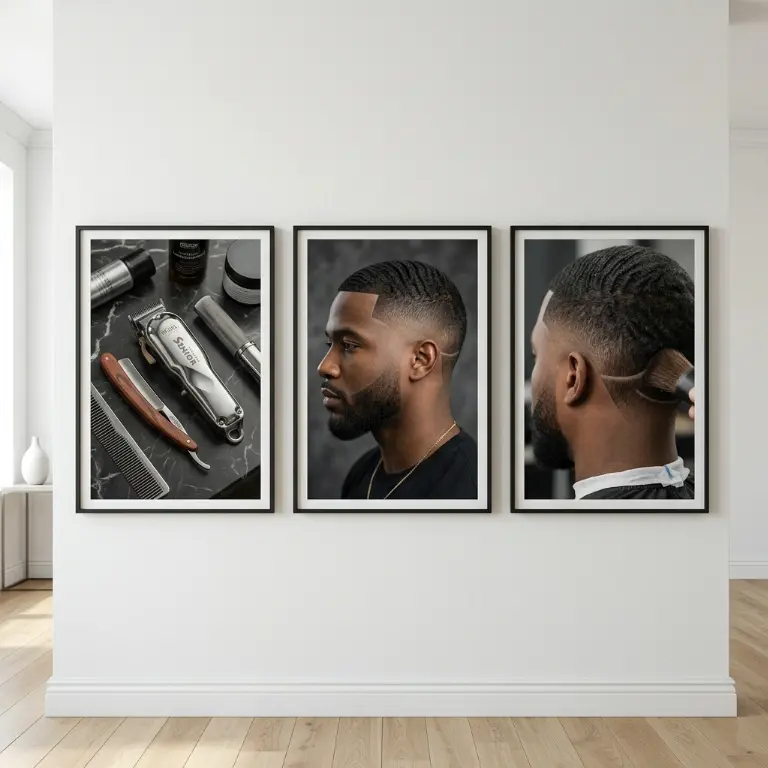 {Poster 3 Unframed}  Barber Shop Home Decor Gift for Her Birthday Room Decoration