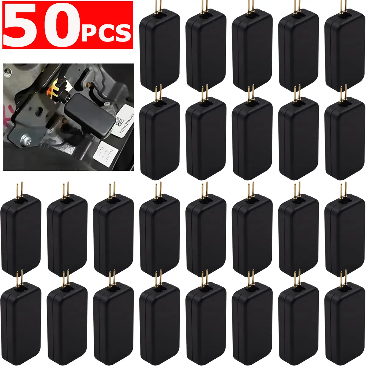 Car SRS Airbag Simulator Tester, 50PCS 2-Pin Vehicle Airbag Bypass Resistor Testing Instrument, Automotive SRS Diagnostic Tool for Finding Faults, Universal for SUV RV Truck Father'sDayGifts