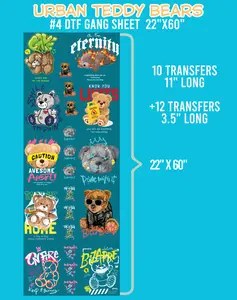 Urban Teddy Bears DTF Gang Sheet #4 - 22"x60"