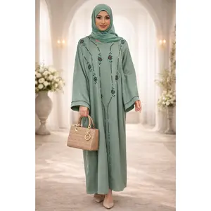 Women's Abaya Set (3-Piece) – Modest Wear with Matching Scarf & Waist Tie