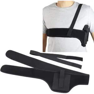 Shoulder Gun Holster,Underarm Gun Holster Elastic Neoprene Chest Holster Universal Holsters for Men and Women-Fits Glock 17 19 26 42 43, 1911, M&P Shield 9mm, Revolver, Black Right 45 inch