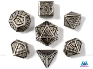 Lost Laboratory (discontinued) | Matte Nickel Metal Dice Set (7) | Dungeons and Dragons (DnD) | Tabletop RPG Gaming