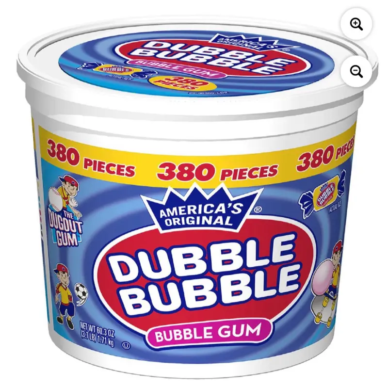 Bubble Gum, 380-Piece Bulk Pack for Party Favors, Kids' Snacks