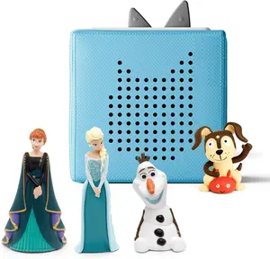 Blue Toniebox 1 Audio Player Frozen Bundle with Elsa, Anna, Olaf, and Playtime Puppy | For Kids 3+