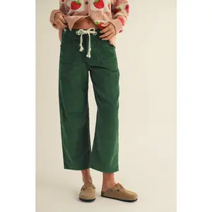 Corduroy Barrel Rope String Pants