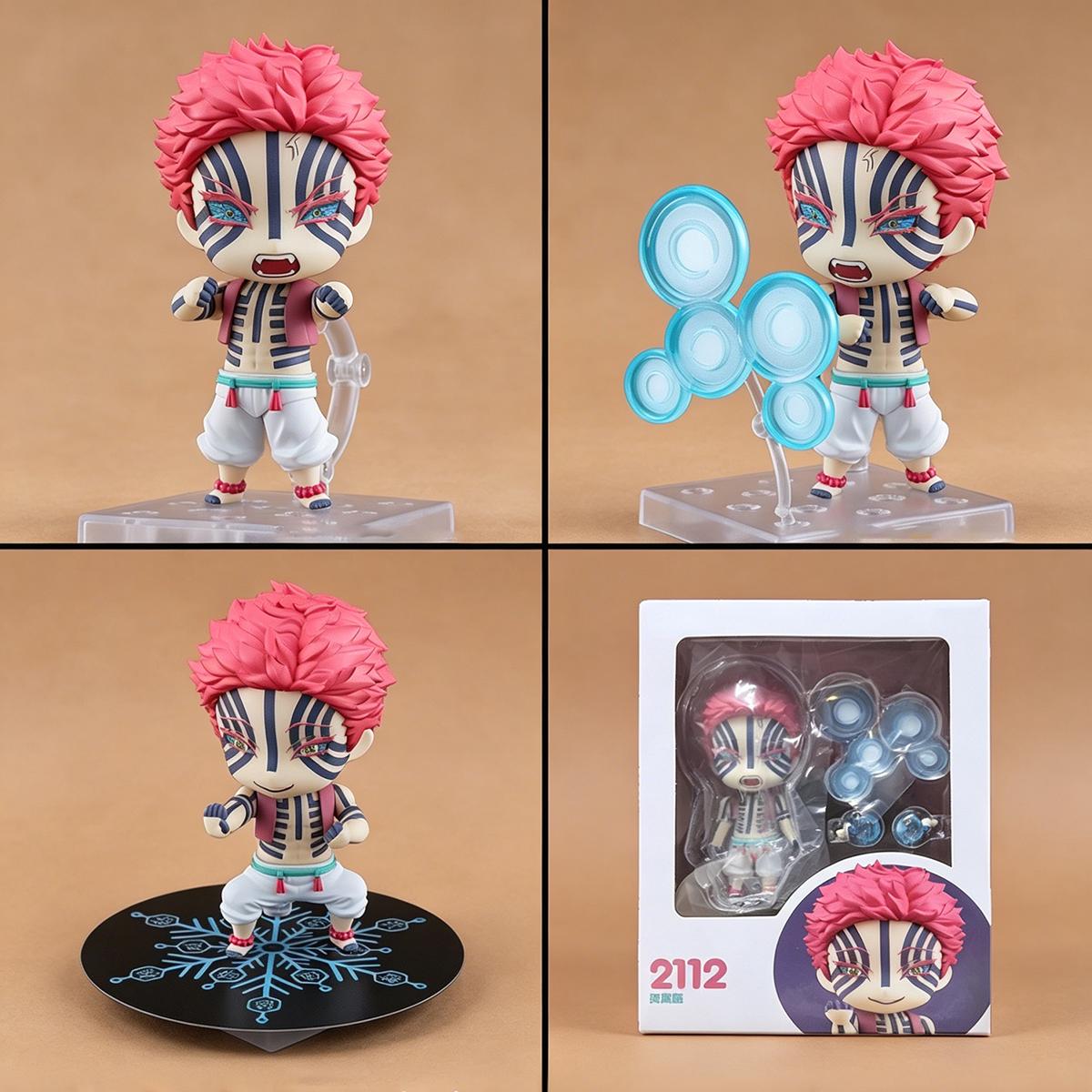 Demon Slayer Q Version Figures | Muichiro Mitsuri Nezuko Tanjiro Zenitsu Inosuke Rengoku Giyuu Shinobu Sanemi Genya Tengen Akaza | Collectible Anime Action Chibi Figure Toy with Movable Joints & Changeable Face