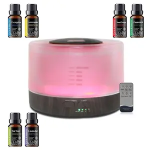 Essential Oil Diffuser 8-Hour Aromatherapy with Remote Control, 7-Color LED Lights, 4 Timer Settings for Home Smart Aromatherapy Diffuser Smart Fragrance Diffuser humidifier Drop Ultrasonic Diffuser auto-off to Medium Humidifier huni di cool mist air