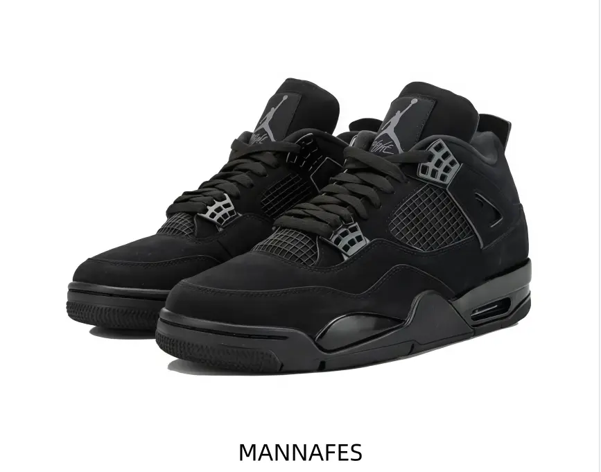 Stealthy Sports Collectible Kicks - Matte Black Suede, Tonal Mesh, Glossy Accents, Pair with Casual Shorts for Urban Nights, Weekend Vibes