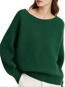 Women's Casual Knitted Sweater, Basic Long Sleeve Drop Shoulder Design, Fall & Winter Fashion, Comfortable Fit Knitwear for Daily Wear