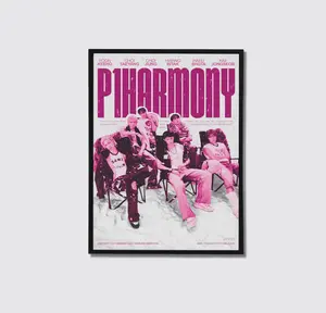 P1Harm0ny DUH! Poster. Aesthetic Pink K-Pop Wall Art. KPop BoyGroup Wall Art For Fan