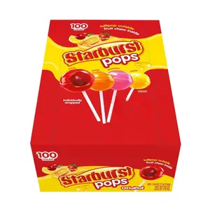 Spangler Starburst Pops Fruit Chew Filled Lollipops Variety Pack, 100 ct.