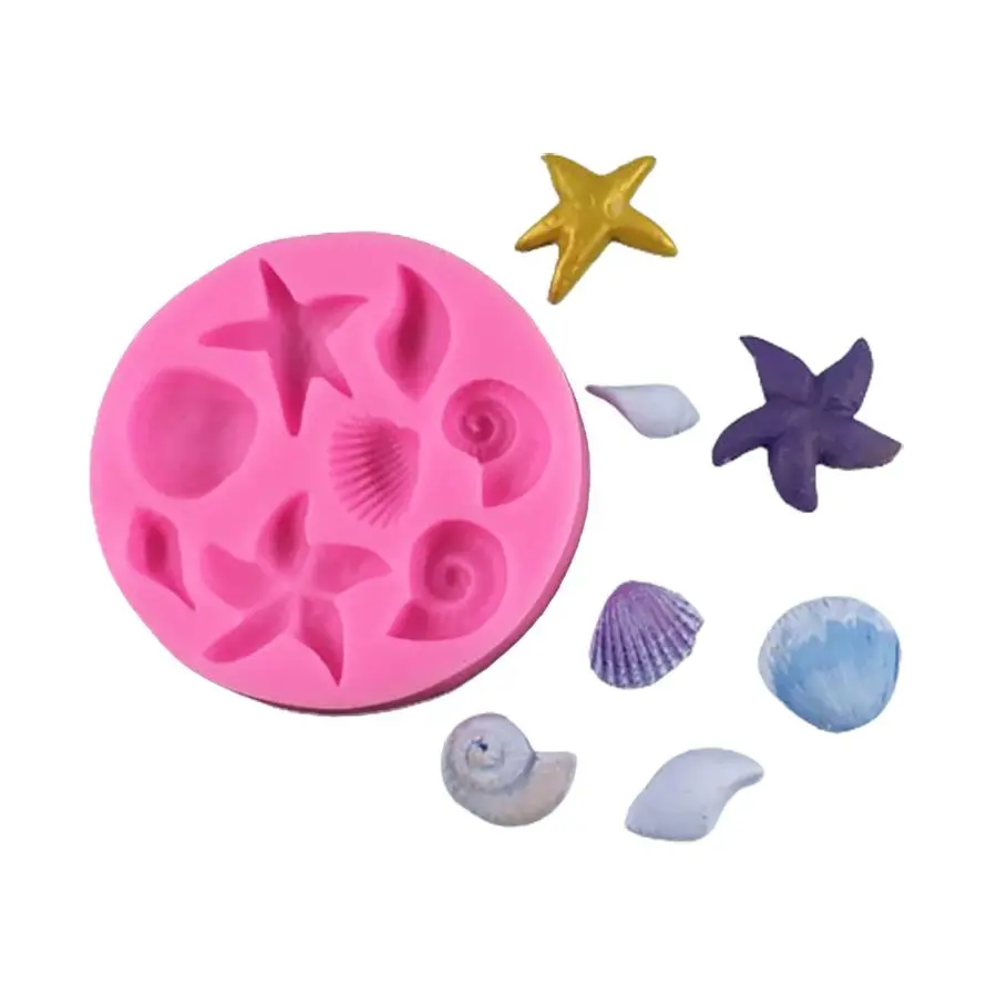 Mermaid & Sea Life Shaped Food Grade Silicone Reusable Chocolate Mold, 1 Count Creative Cake Decorating Mold, DIY Baking Tool for Home Kitchen, Bakeware, Home Baking Supplies, Silicone Molds