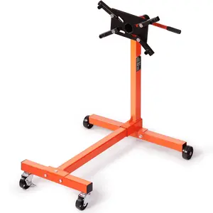 Engine Stand 750 Lbs Rotating Motor Stand With 360 Degree Adjustable Head, Cast Iron Engine Hoist Dolly, Four Caster Wheels And Four Adjustable Arms, Suitable For Vehicle Maintenance And Auto Repair In Workshops