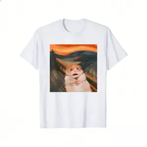 Terrified Hamster Graphic Tee For Animal Lovers  All-Season Wear, Machine Washable, Breathable Clothing