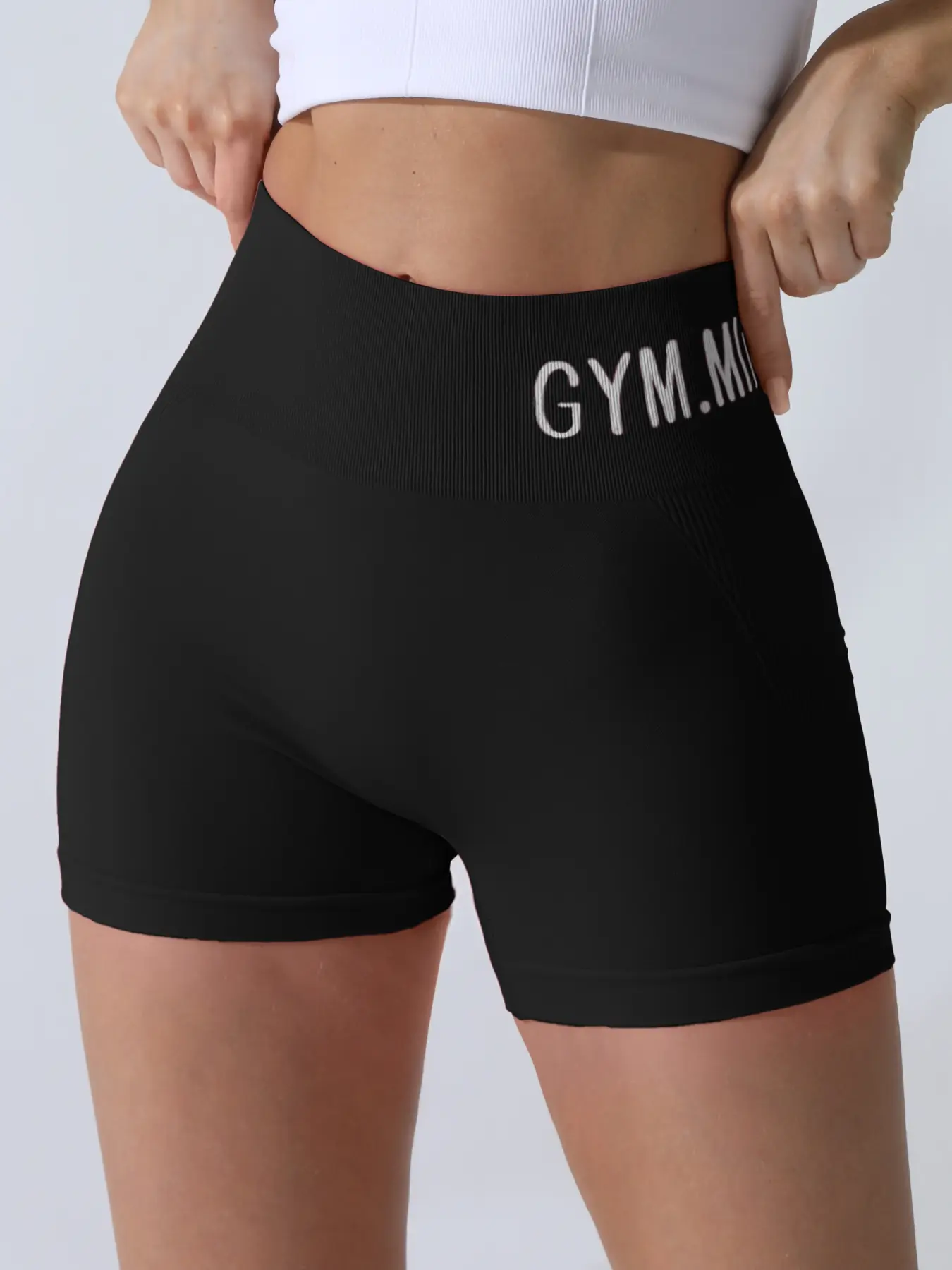 Women's Sporty Letter Print Shorts, Breathable Soft Comfortable Gym Yoga Running Tight Fit Summer Wear, Ladies Fitness Activewear Women's Sporty Letter Print Shorts, Breathable Soft Comfortable Gym Yoga Running Tight Fit Summer Wear, Ladies Fitness Activewear
