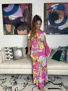 Act Bad Backless Multi Print Dress