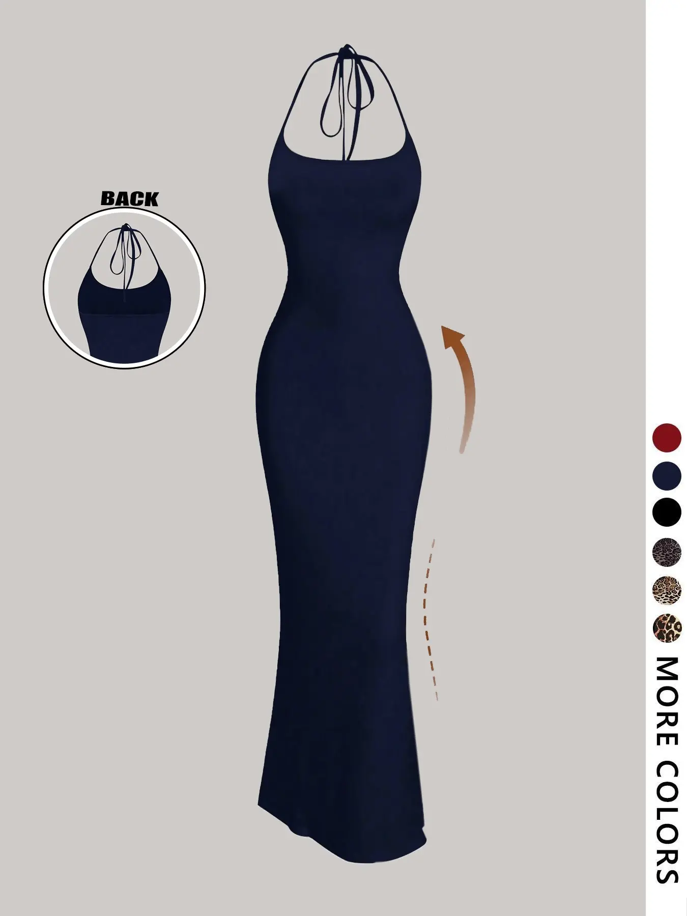 Viral Leopard Print Halter Dress, Womenswear, Crisscross Open-Back Bodycon Maxi, Adjustable Back Ties for Custom Fit, Figure-Hugging Silhouette That Slays Dates/Parties, Multiple Colors In Stock