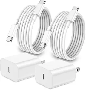 [2 Pack 20 W] iPhone 17 Charger Fast Charging, Apple iPad USB C Wall Chrager Block with 6FT USB C to C Cable for iPhone 17/Pro/Pro Max/17 Air/ 16/16 Pro/16 Pro Max/15/Plus/Pro/Pro Max