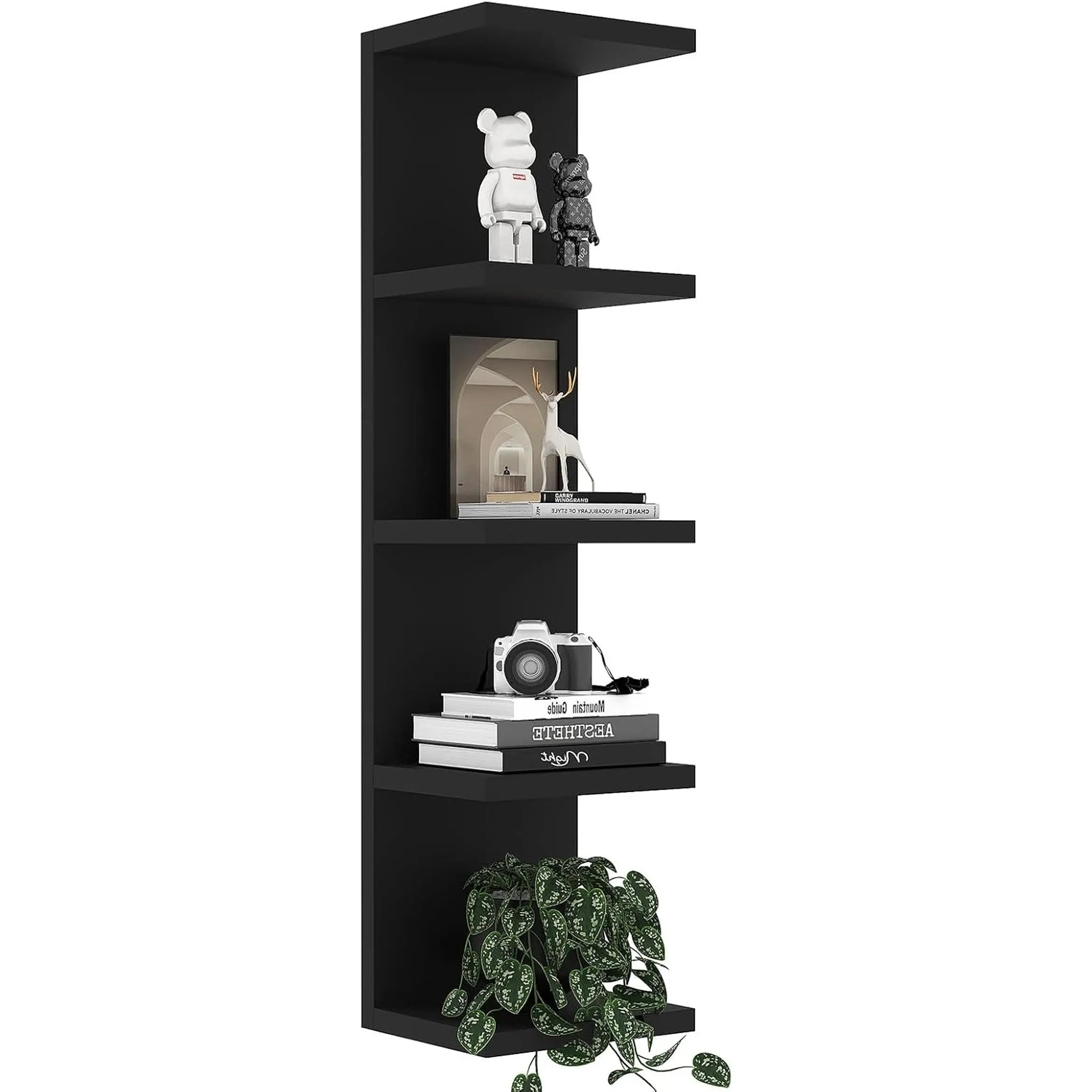 5 Tier Lack Floating Shelf, Black Wall Shelf Unit,Display Shelf