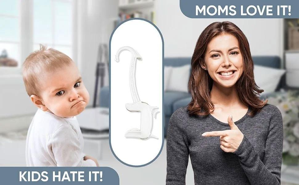 Proof Door Lock & Pinch Guard - For Door Knobs & Lever Handles - Easy to Install - No Tools or Tape Required - Baby Safety Door Lock - Very Portable - Great for Dogs & Cats