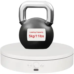 Rotating Display Stand with Type-C Power , 360 Motorized Turntable Adjustable Speed and Direction, Photography Spinning Platform for Product  and Displaying (White, 7.87'')