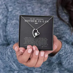 To My Mother/Future Mother-In-Law Pendant Necklace with Meaningful Message Card & Gift Box Perfect Mother’s Day Gift for Her