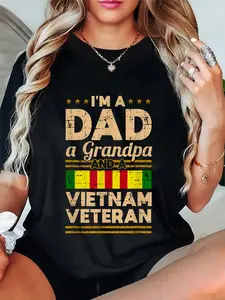 100% Cotton Unisex Dad Grandpa Vietnam Veteran Vintage Shirt Men's Gift T-Shirt