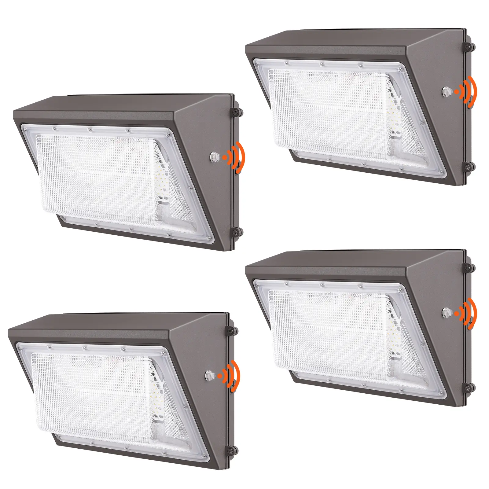 Spring new arrivals 4PCs LED Wall Pack Lights, 120W 11000LM, 5000K Commercial Outdoor Lights Security Lighting Fixture, with Intelligent Light Sensing 240 LED beads Energy Saving for Garages Yards, IP65 Waterproof