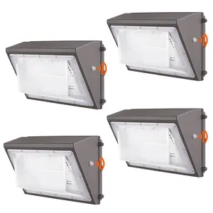 Father's Day Gift Spring new arrivals 4PCs LED Wall Pack Lights, 120W 11000LM, 5000K Commercial Outdoor Lights Security Lighting Fixture, with Intelligent Light Sensing 240 LED beads Energy Saving for Garages Yards, IP65 Waterproof