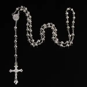 6mm Iron Bead Mala Necklace with Exquisite Pendant for Women Yoga Meditation Jewelry, Unique Faith Bead Pendant Necklace Trendy Religious Bead Jewelry for Men Women Fashion Statement Necklace Gift