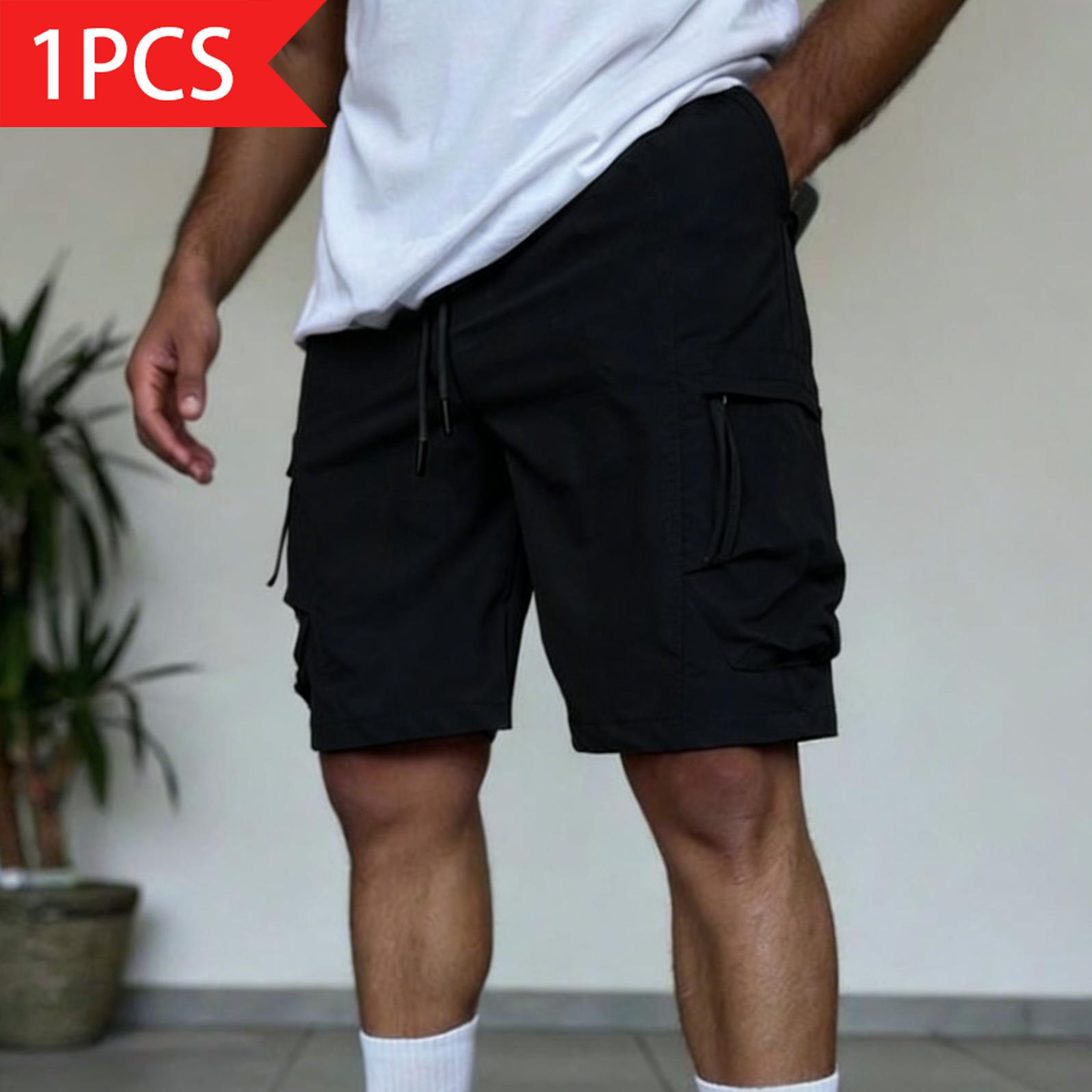 3-pack — men’s cargo shorts for summer, loose fit with multiple pockets, sporty casual shorts, available in multiple color combinations, quick-drying and breathable mid-length shorts, street-style loose shorts, great gift for husband or boyfriend