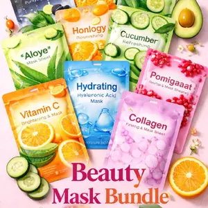 Beauty Mask 10 Pc Bundle Hydrating Cleansing Moisturizing Body Care with Assorted Styles & Formulas for Brightening and Revitalizing Skin - Moisturizer