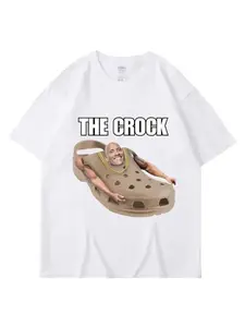 The Crock Dwayne Johnson Funny Meme T Shirt Women Joke Humor Summer T-shirt Oversized Casual Clothes Male Streetwear ﻿