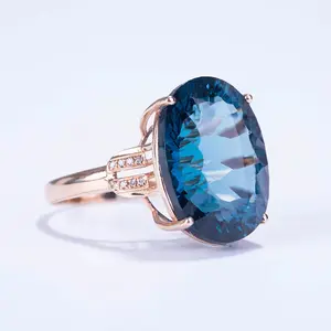 Imitation Sapphire Peacock Color Treasure Ring for Women