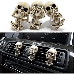 Skull Car Air Freshener Vent Clip, Goth & Horror Style Interior Decor for Cars, Trucks & Jeeps, Halloween & Everyday Scented Accessory for Teens & Adults