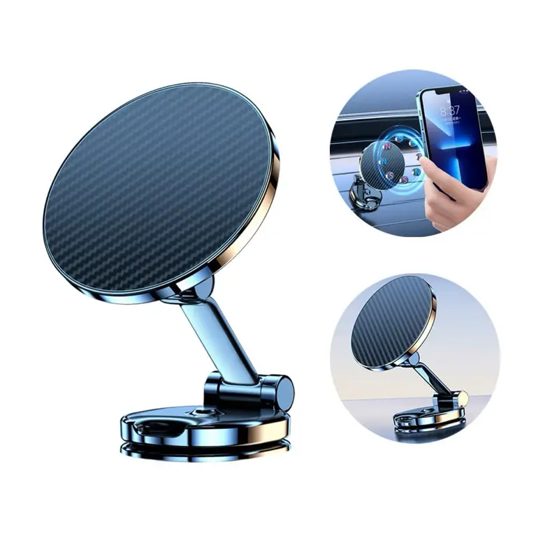 QUEMISS Car Magnetic Phone Mount - Rotary, Adhesive Base, Compact Fit Phone Mounts & Holders with Strong Magnetism, Compatible with All Smartphones Including iPhone, Huawei, Xiaomi, Samsung