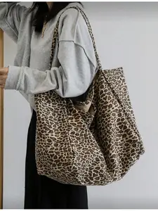 Large Capacity Leopard Print Tote Bag High Capacity Crossbody Bag Underarm Bag Commuter Essential for Teens Women College Students White-Collar Workers Perfect for Work School Vacation Travel