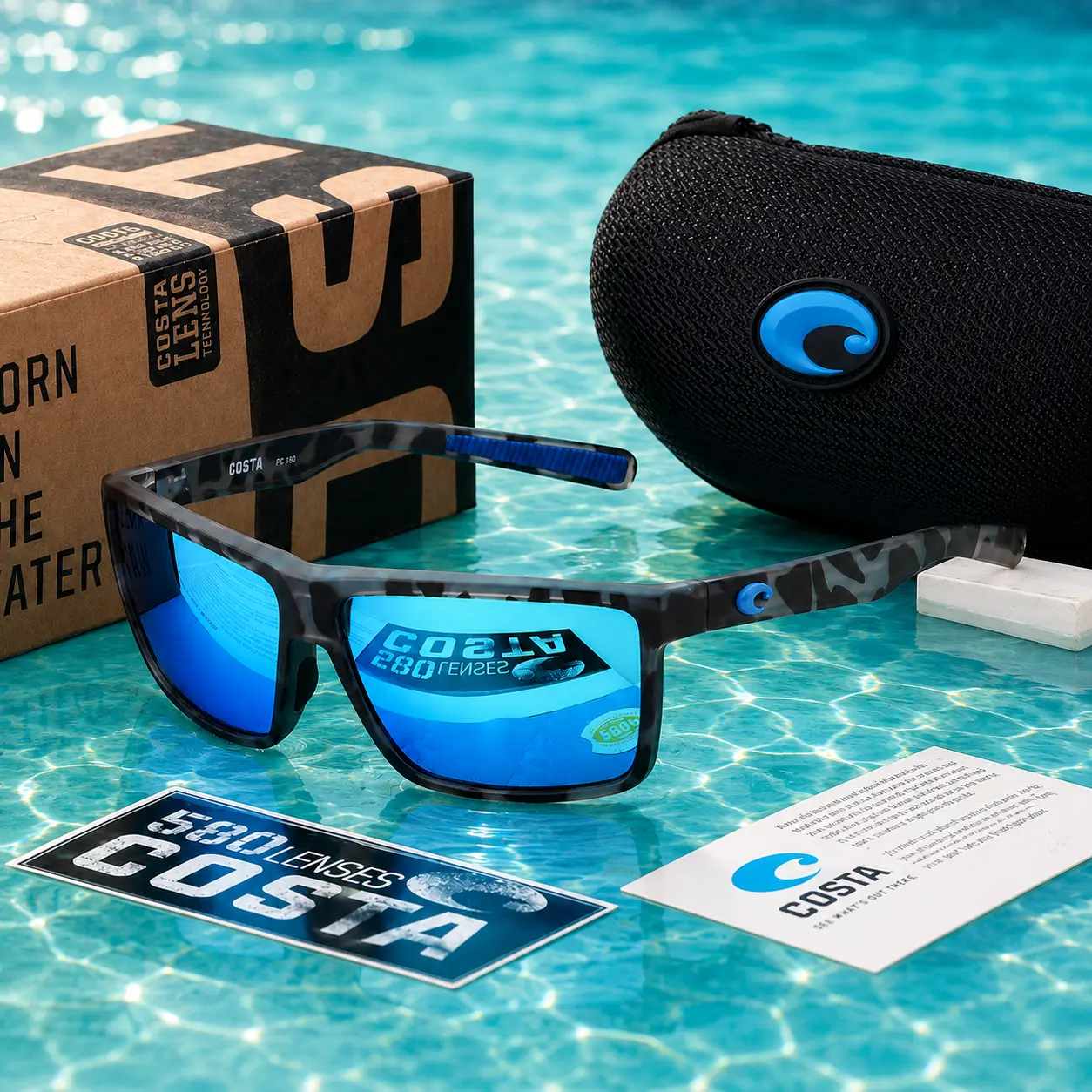 [Full Box] Costa Del Mar Sunglasses for Men Women, Polarized Fishing Glasses, UV Protection, Outdoor Sports Beach Eyewear