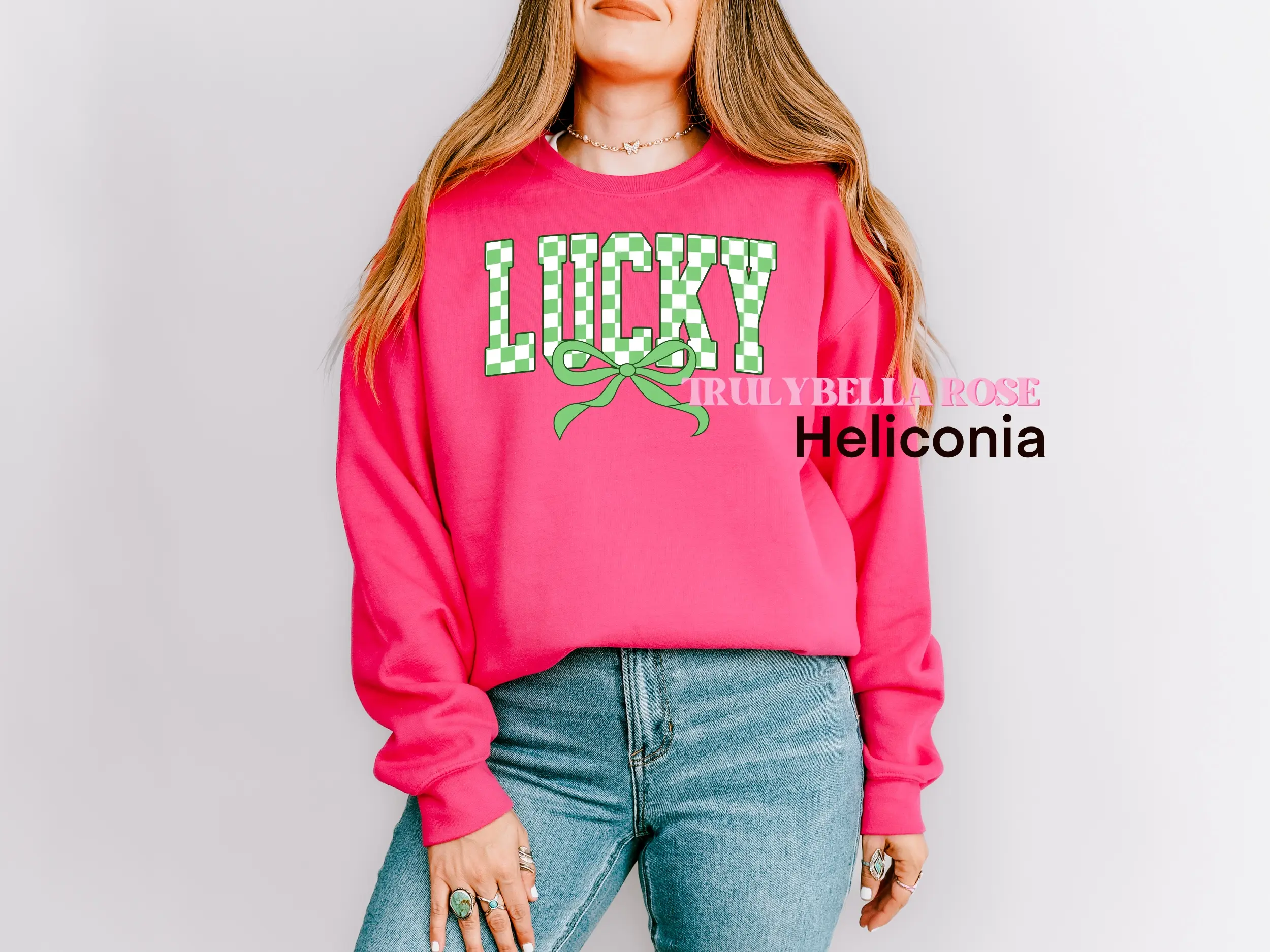 Lucky checkered sweatshirt, Gildan sweatshirt