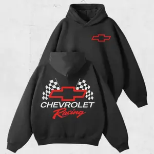 Chevrolet Racing Hoodie for Men Women – Vintage Style Car Racing Graphic Pullover Hoodie, Motorsport Fan Streetwear Gift for Auto Lovers