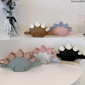 Cartoon Shape Dinosaur PVC Material Crossbody Purse, Faux Leather Shoulder Bag