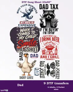 Husband & Dad DTF Gang Sheet