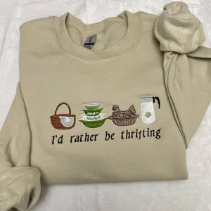 I’d rather be thrifting embroidered sweatshirt / thrifting embroidered sweatshirt