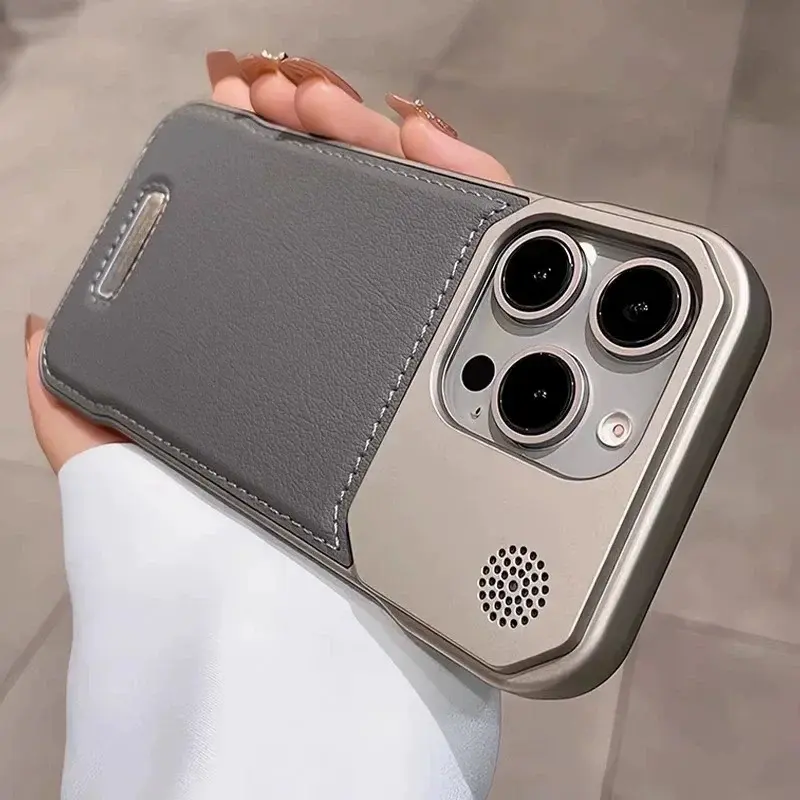 MagSafe Magnetic Frameless Armor Leather Cellphone Cover - Multi-Model Protection Case with Protector, Business Aromatherapy Accessory for iPhone 17 Air,16,15,14 Plus,13,12,11 Pro Max