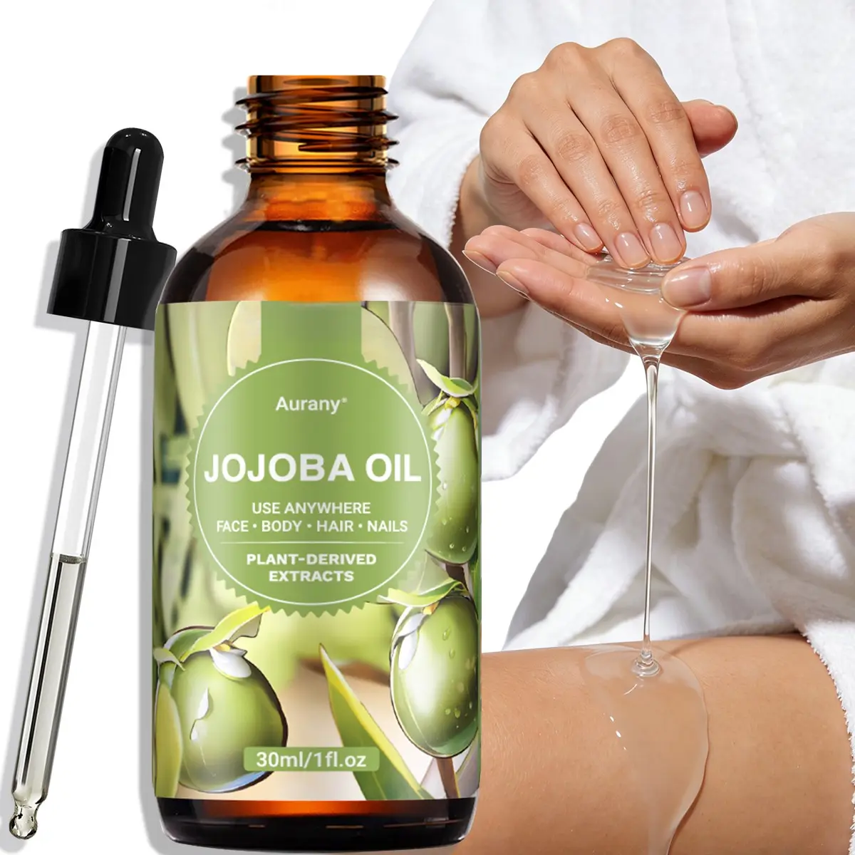 1PC-Jojoba Oil, Jojoba Hair Oil, Jojoba Oil For Skin, Natural Oil, Essential Oil, Nourishing Oil For Moisturize And Relieve Dry Skin, Moisturizing Body Oil, Safe For Face, Body & Nails, Without Harsh Chemicals, Gentle For All Skin Types-30ml