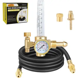 Argon Regulator - Welding Regulator - Argon/CO2 Mig Tig Flow Meter Gas Regulator Gauge With 6.6Ft Gas Hose