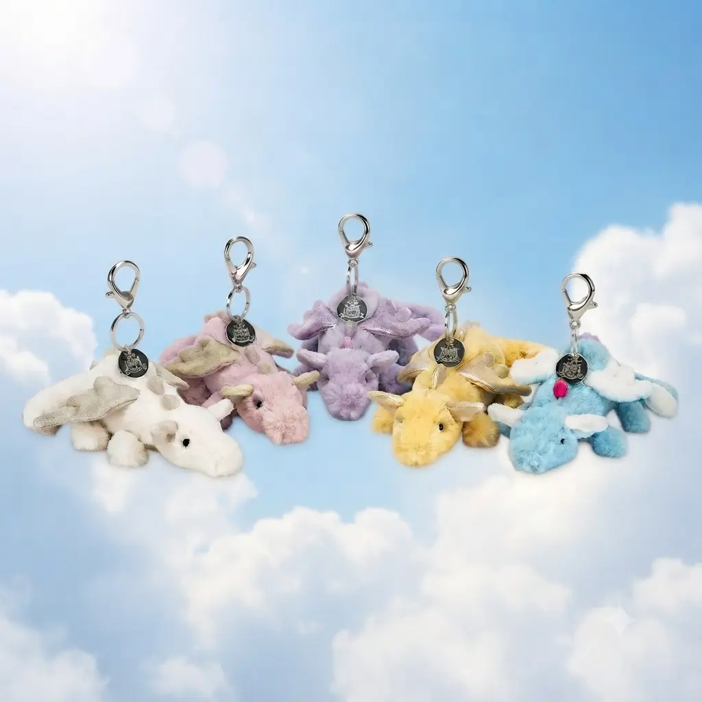 Jellycat Dragon Bag Charm Set – Premium Plush Keychain Collection, Cute Gift for Dragon Lovers