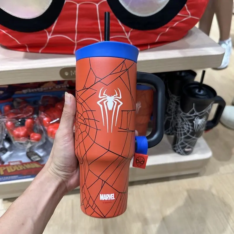 MINISO MINISO Marvel Spider Man Series 304 Handle Ice King Cup Thermos Cup Stainless Steel Cup 950mL